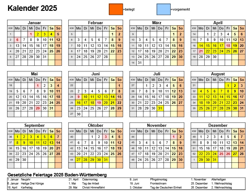 Kalender - Verfgbarkeit